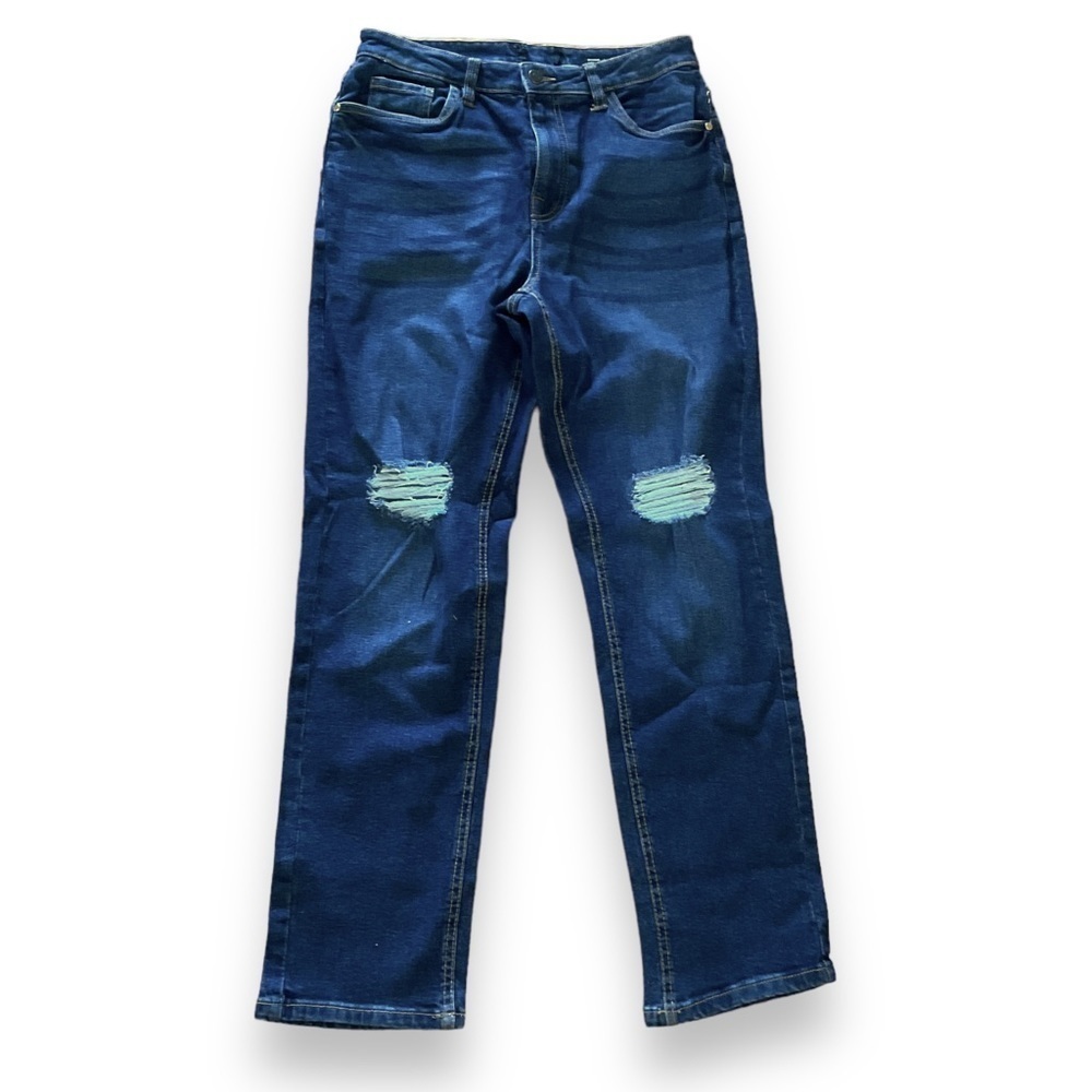 Buffalo Jeans‎ Women’s Brooke High Rise Straight Blue Denim Distressed Size 29